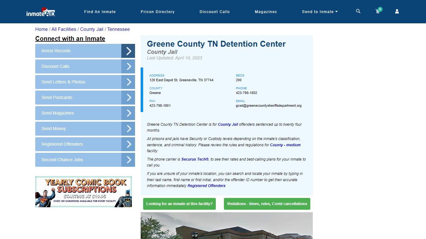 Greene County TN Detention Center - Inmate Locator - Greeneville, TN